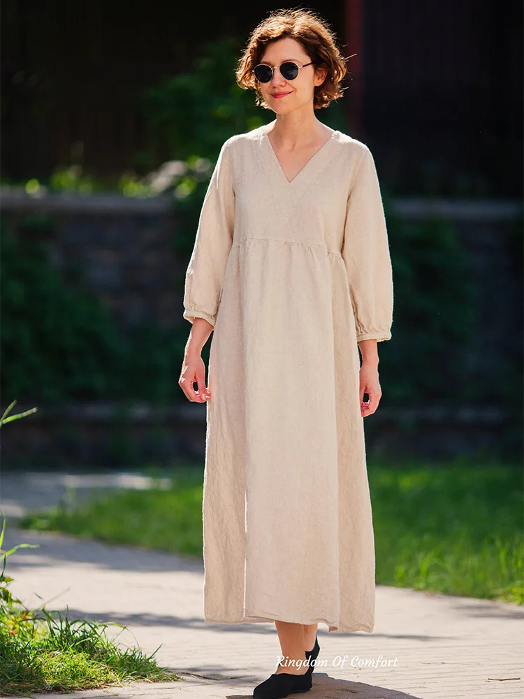 Linane kleit: hoia sind jahedat ja elegantset suvel ~